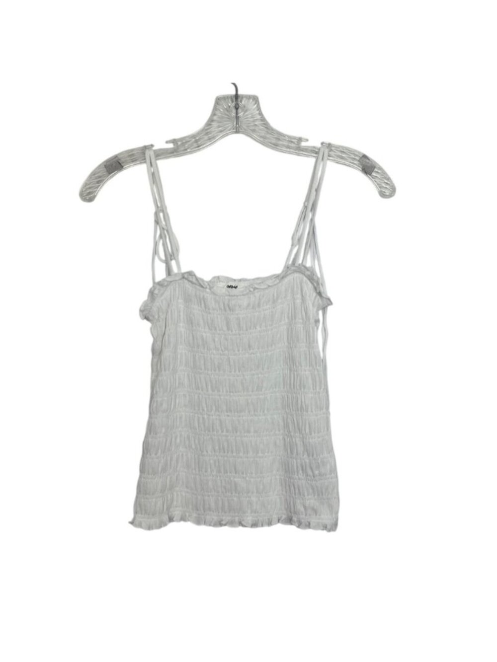 Aerie Smocked Cami Tank Top Adjustable Straps Medium White New WOT Summer